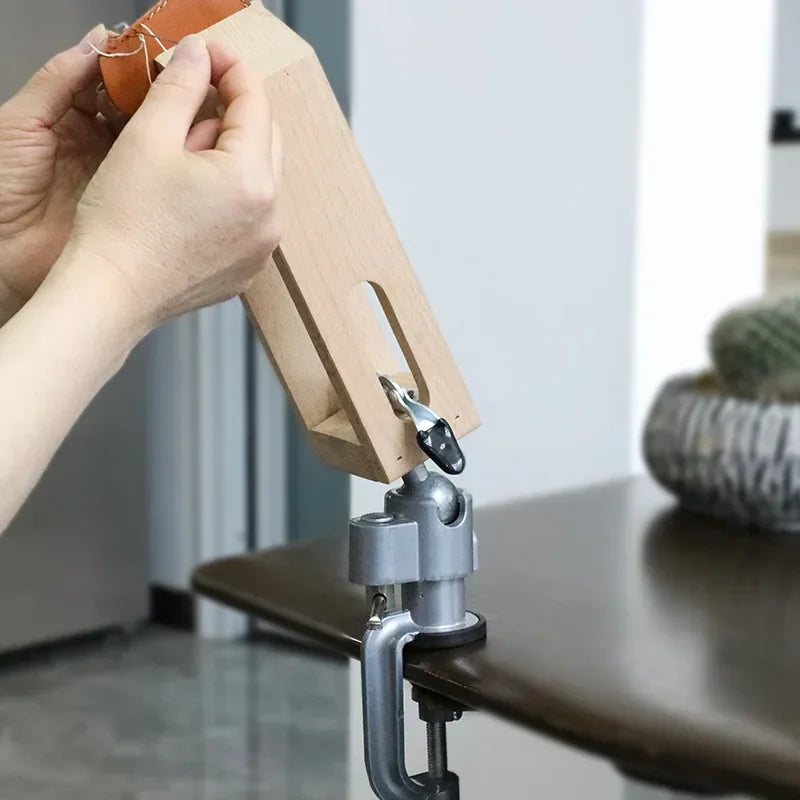 360° Rotating Wooden Leather Stitching Clamp | DIY Leathercraft