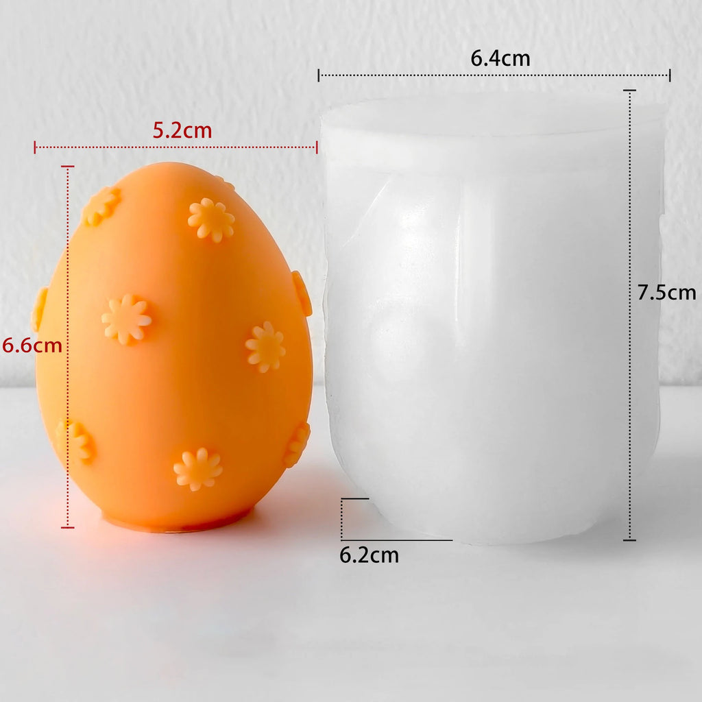 3D Daisy Easter Egg Silicone Mold | DIY Candle & Plaster