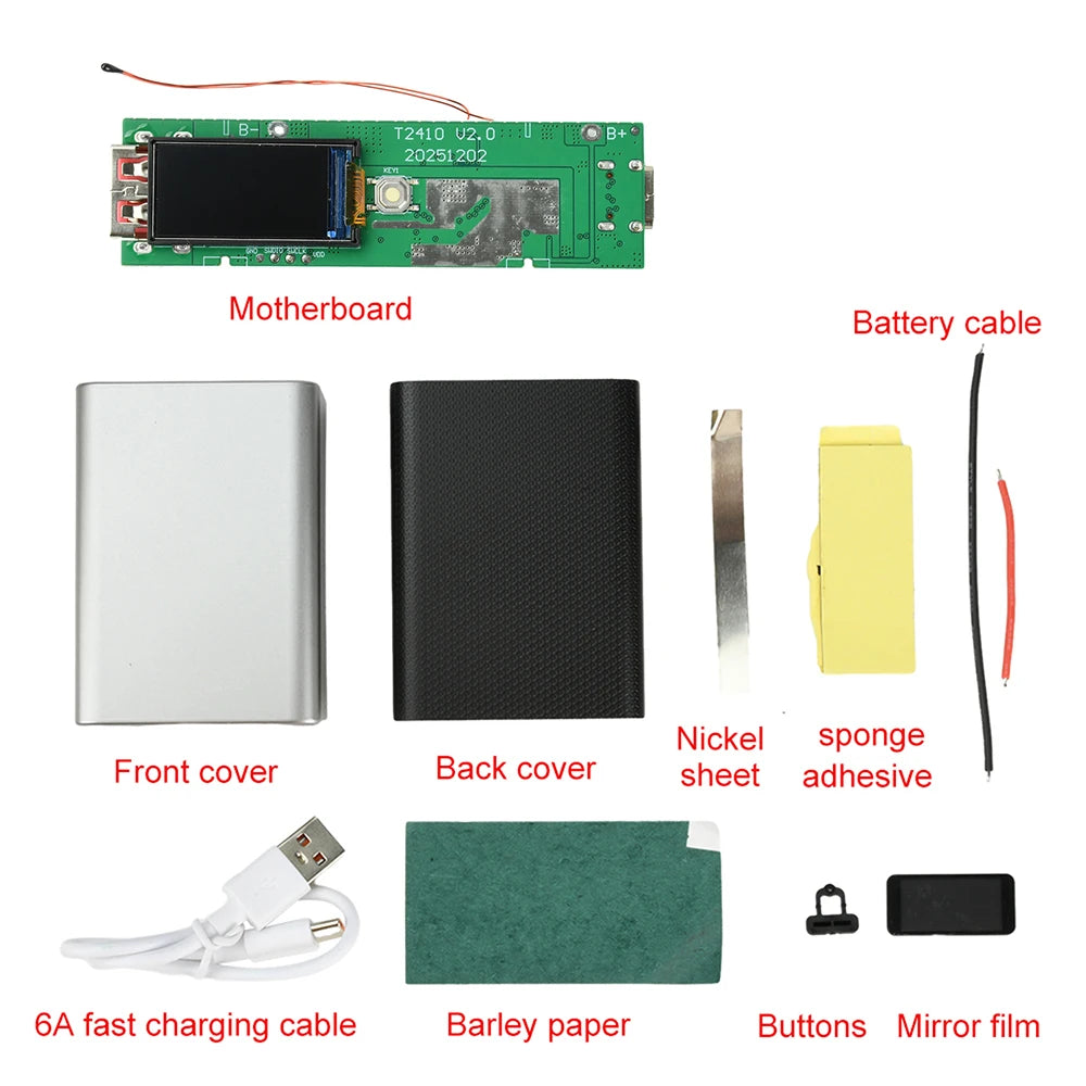22.5W Fast-Charging DIY Power Bank Kit | TFT Display Module