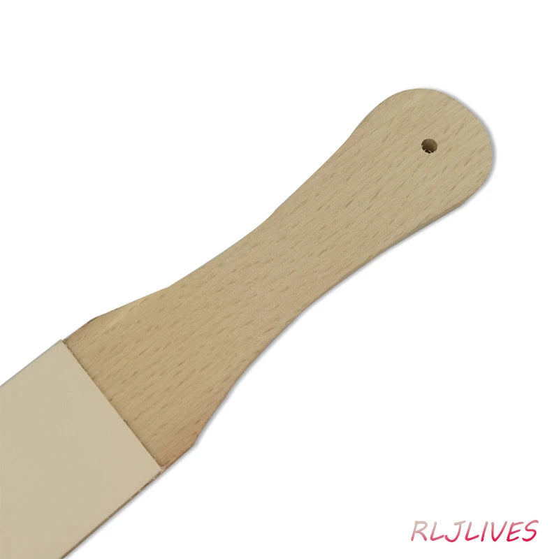 Wooden Handle Double-Sided Leather Strop Sharpening Tool