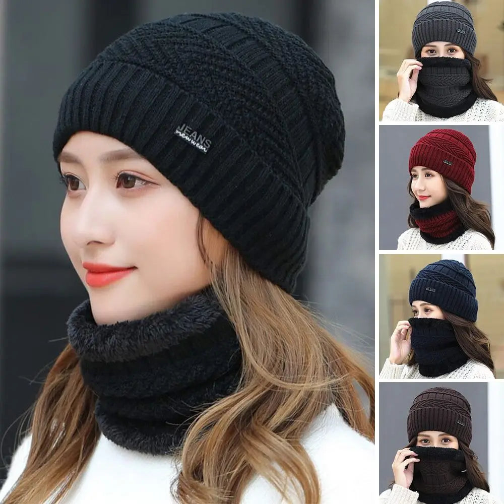 Thermal Knit Beanie & Scarf Set – Unisex 2-in-1 Winter Hat