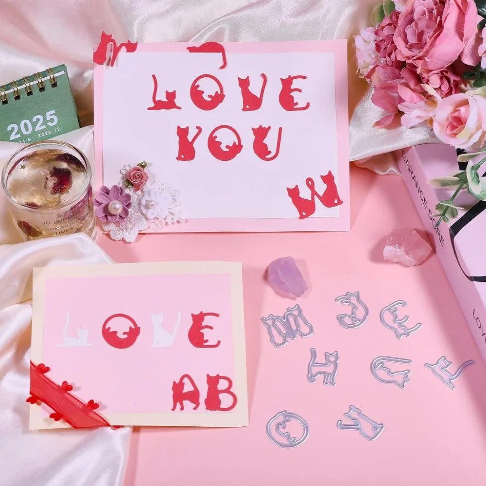 Cat Alphabet Cutting Dies – DIY Scrapbooking & Card Making