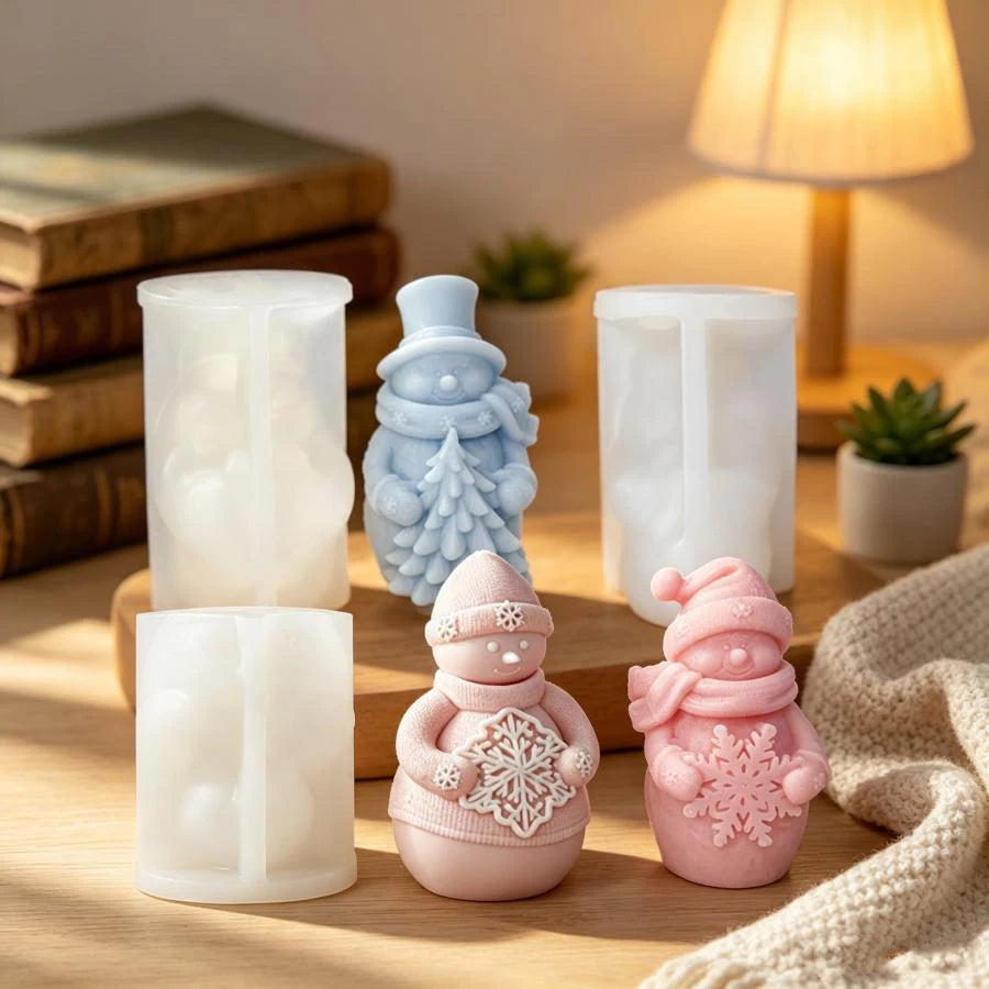 3D Santa Claus Snowman Silicone Candle Mold – Christmas DIY