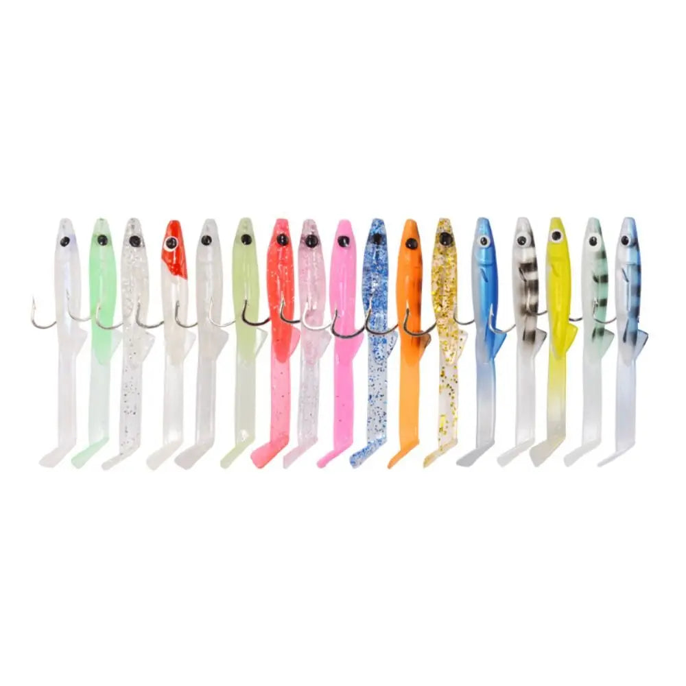 17-Piece Soft PVC Fishing Lures – Mixed Color Shad Bait Set