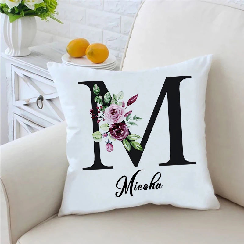 Personalised Initial Name Cushion Cover | Custom Pillow Gift