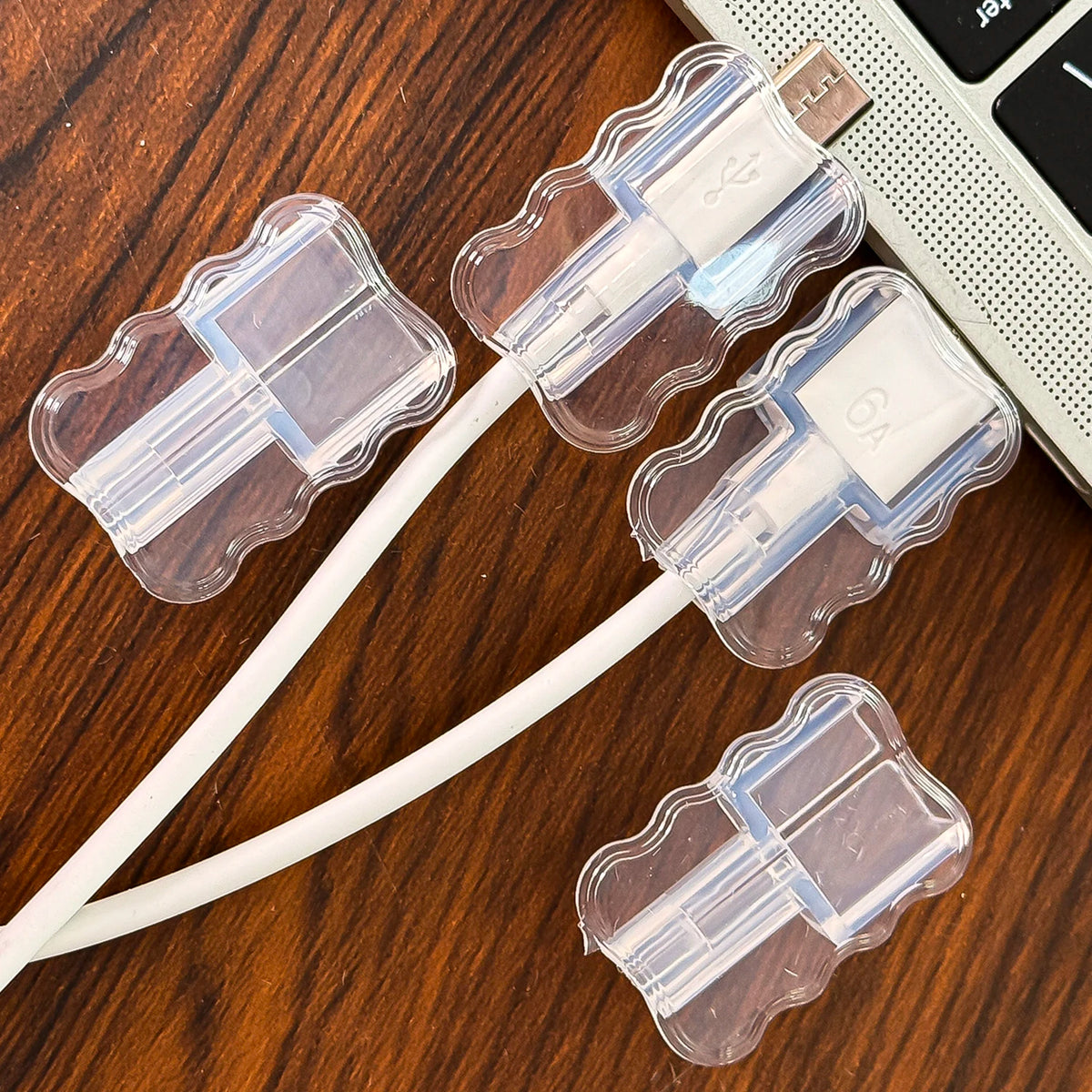 10-Pack Clear TPU Cable Protector Sleeve – iPhone & Android