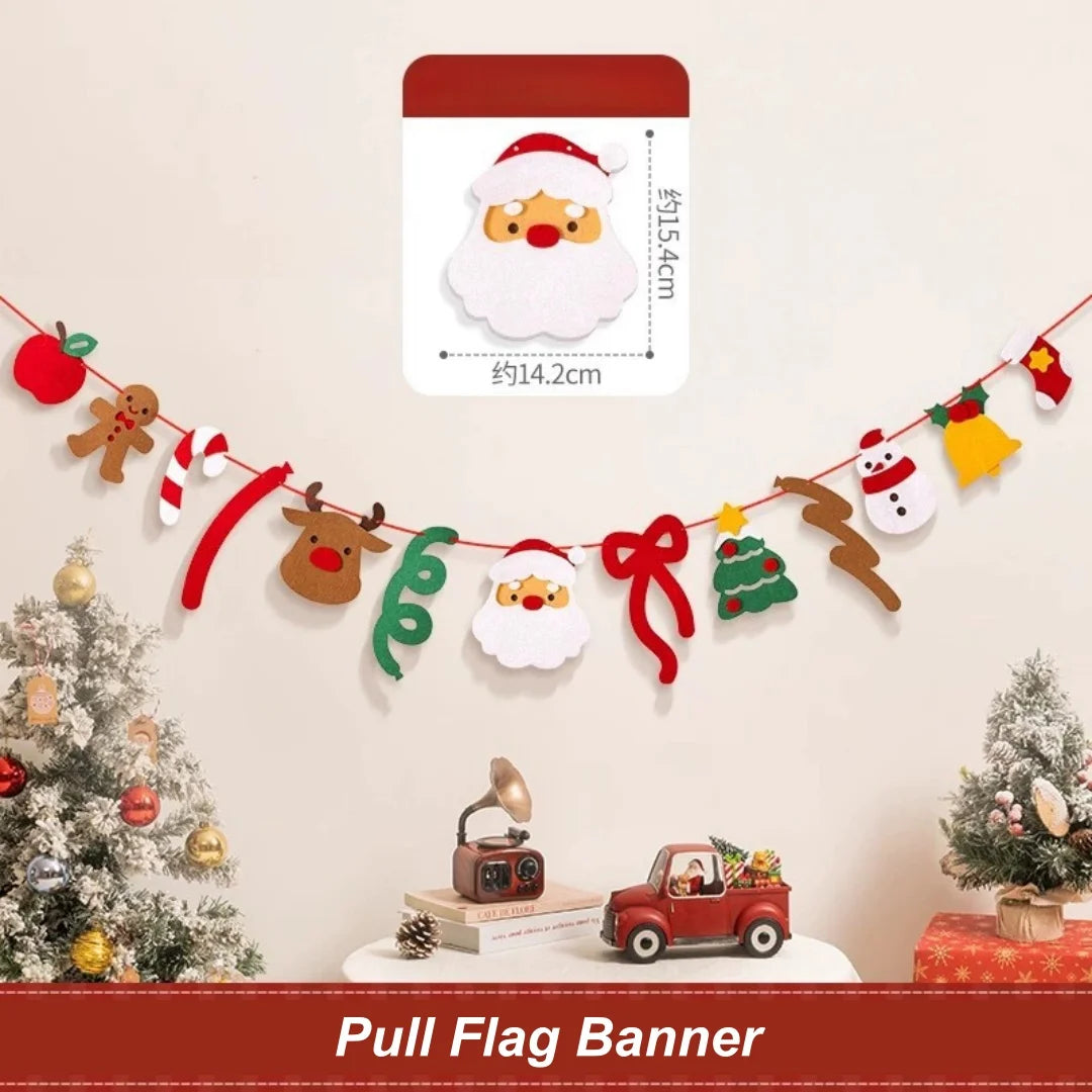DIY Christmas Pull Flag Banner with LED Lights – Holiday Décor