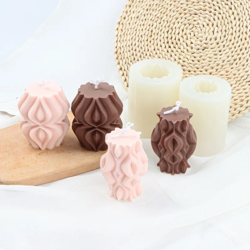 S-Shape Striped Cylindrical Silicone Mold – Candle Soap Resin