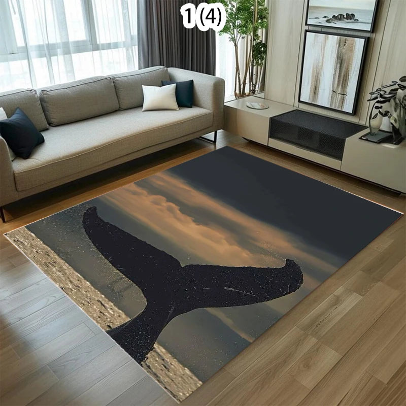 Shark Print Non-Slip Floor Mat | Underwater World Area Rug