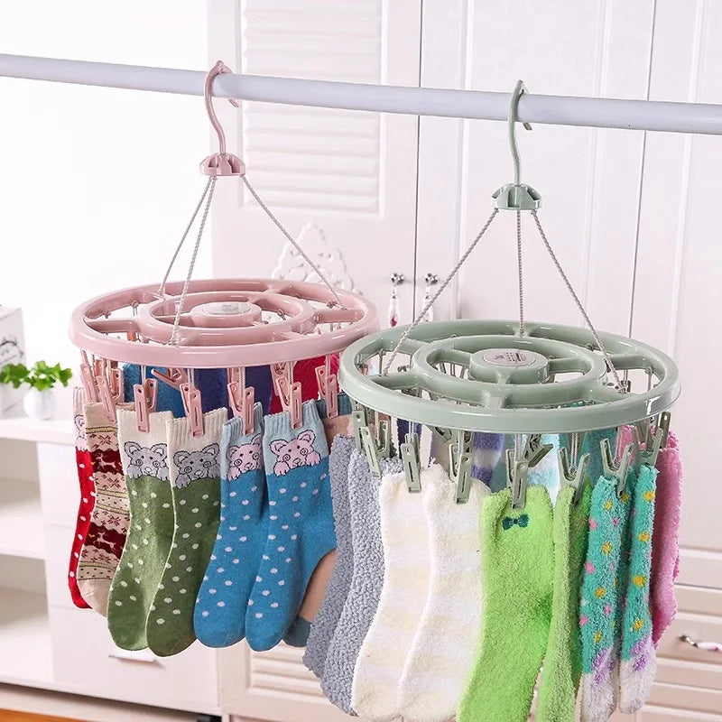 Windproof Plastic Clothes Hanger & Underwear Drying Rack