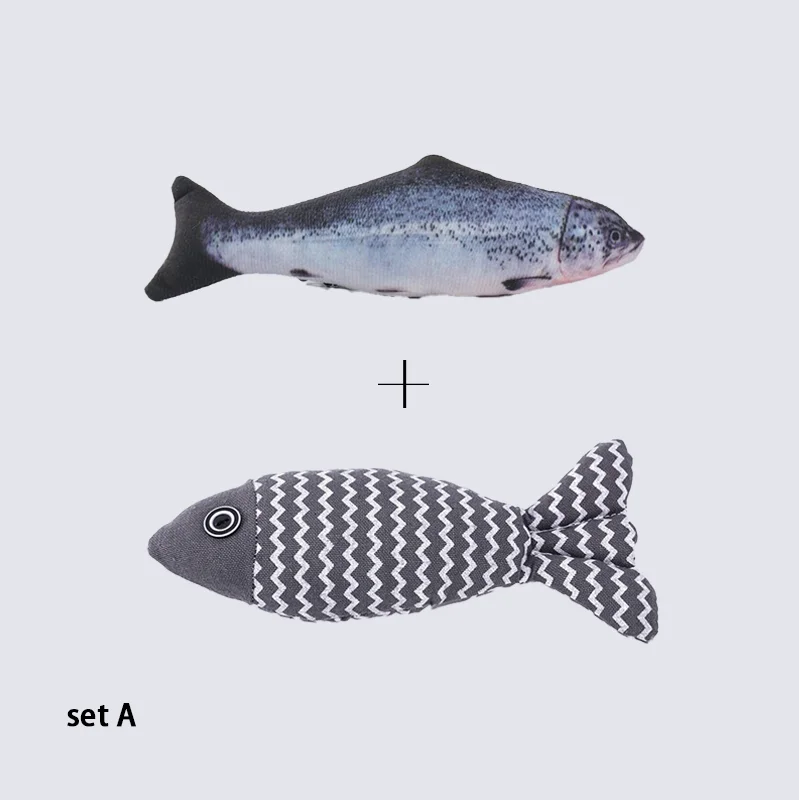 Catnip Plush Fish Toy – Soft Linen Chew Toy for Cats