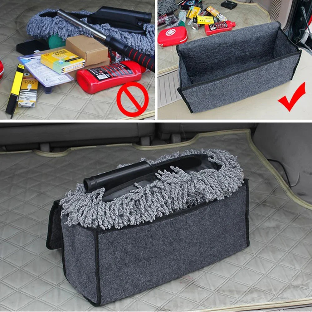 Woolen Felt Car Trunk Organizer – Foldable Storage Bag
