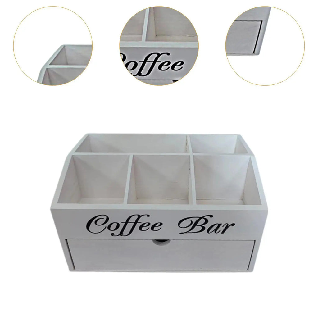 Rustic Wood Coffee Bar Organizer | Pod & Capsule Holder