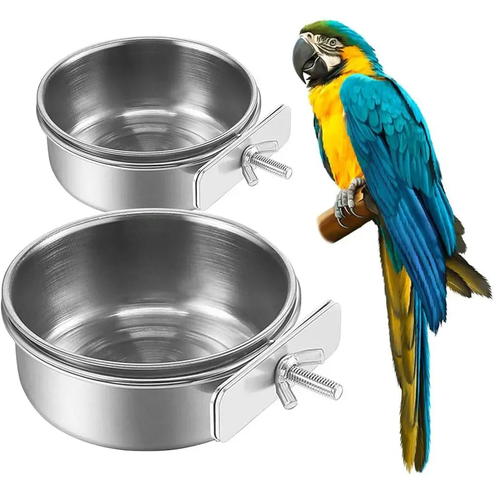 Stainless Steel Hanging Cage Bowl – Pet Feeder Dish