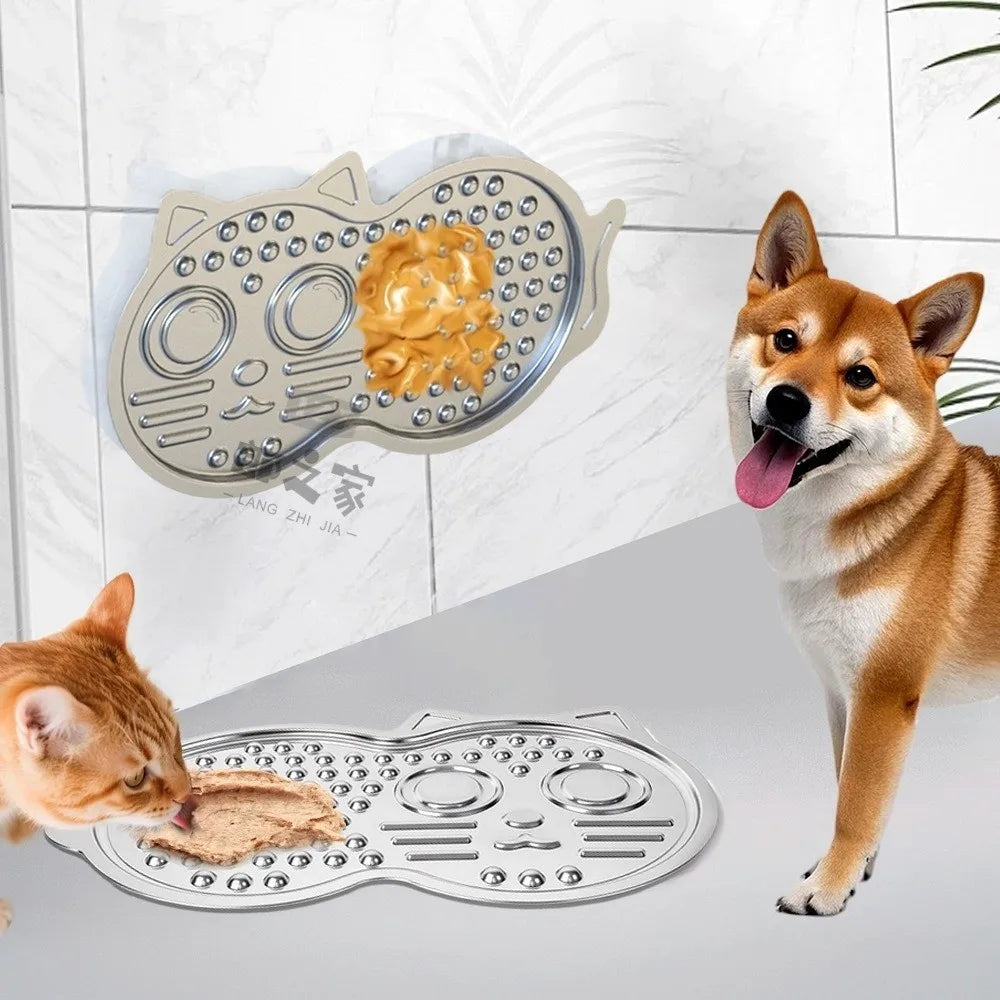 Stainless Steel Lick Mat – Non-Slip Slow Feeder for Dogs & Cats