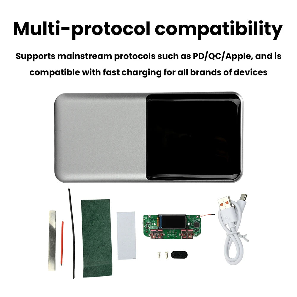 22.5W Fast Charging Power Bank DIY Kit – TFT Display PD/QC