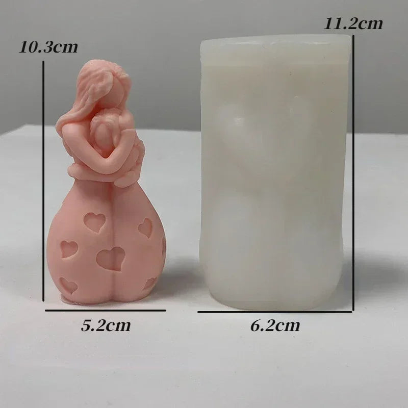 3D Mother & Child Silicone Mold – Candle, Soap & Resin DIY