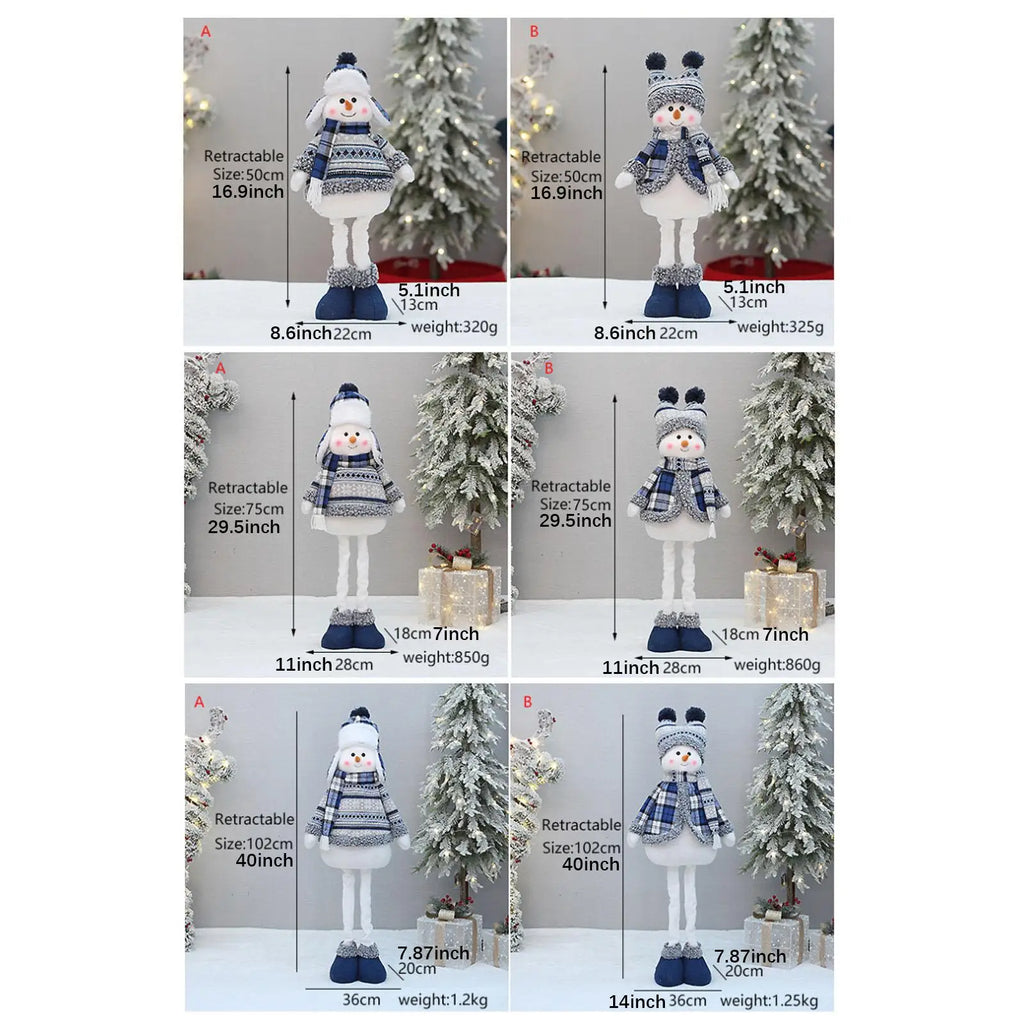 Christmas Snowman Plush Doll | Extendable Legs Holiday Decor