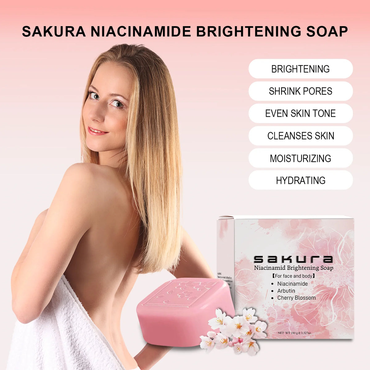 AOAO Sakura Brightening Bar Soap – Cherry Blossom Scent