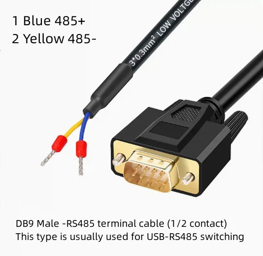 RS485 to DB9 Male 9-Pin Serial Signal Cable Adapter