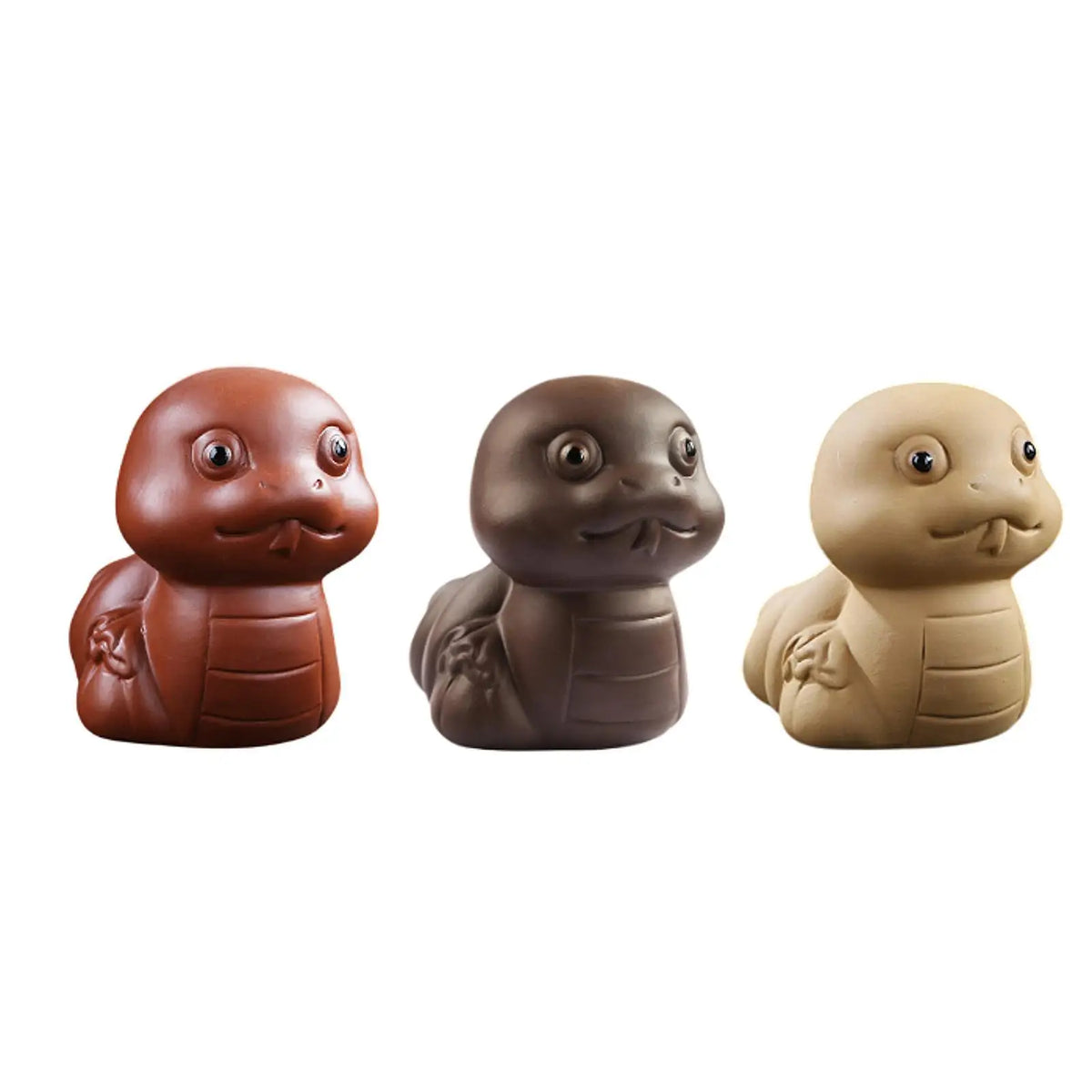 Ceramic Mini Snake Figurine – Tea Pet Desk Statue Decor
