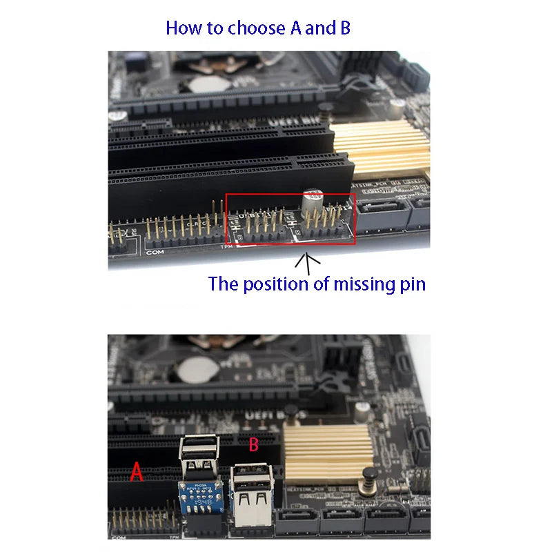 USB 2.0 9-Pin to Dual USB-A Adapter – PH29 Motherboard Module