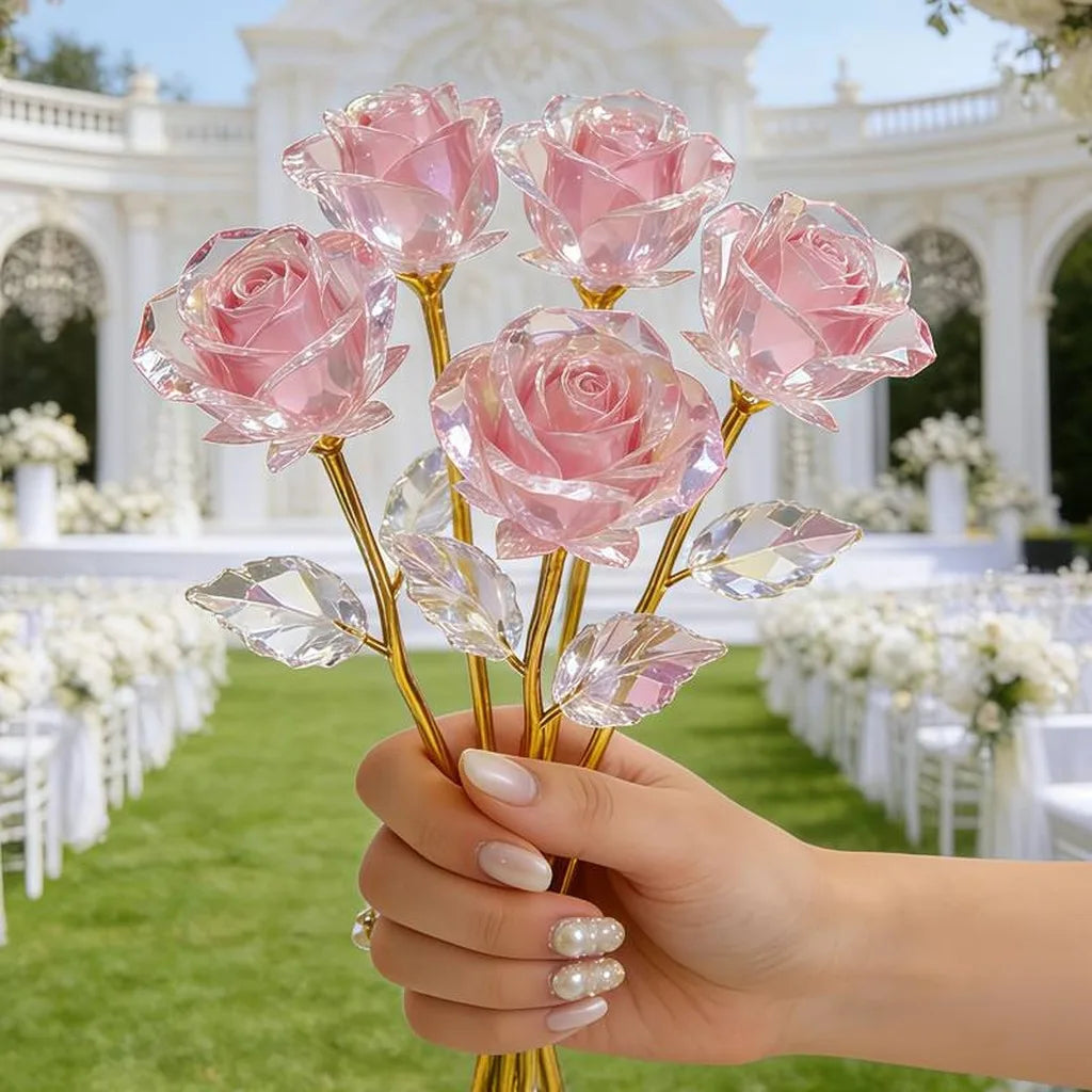 Transparent Artificial Rose | Plastic Decorative Flower