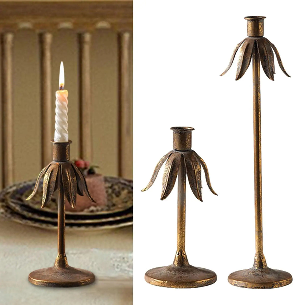 Vintage Iron Taper Candlestick Holder – Wedding & Home Decor