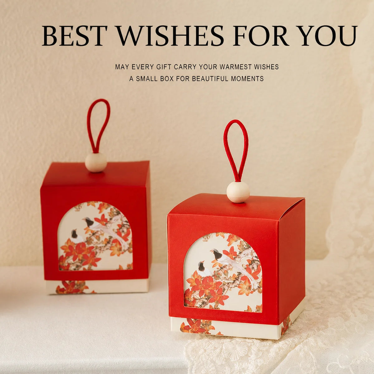 Chinese Style Square Wedding Candy Box | 7 Colors