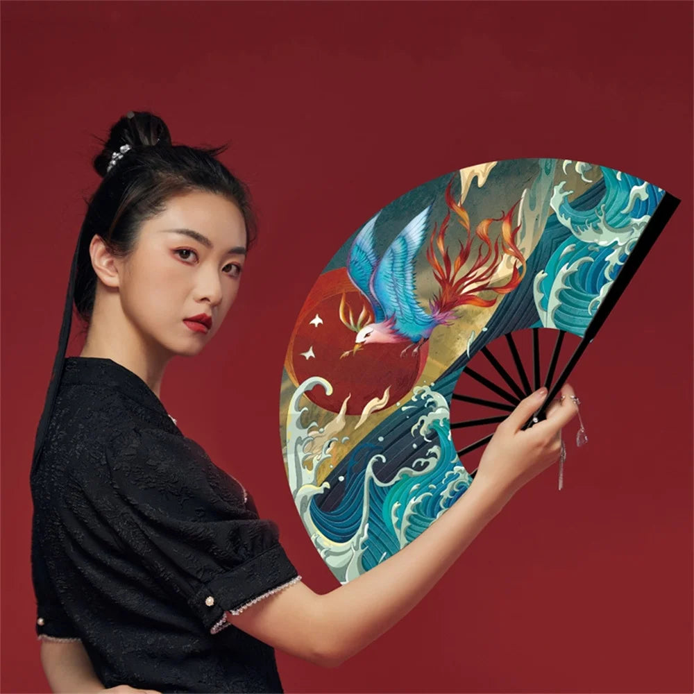 Shanhaijing Silk Folding Fan – 8" Hanfu Dance & Stage Prop