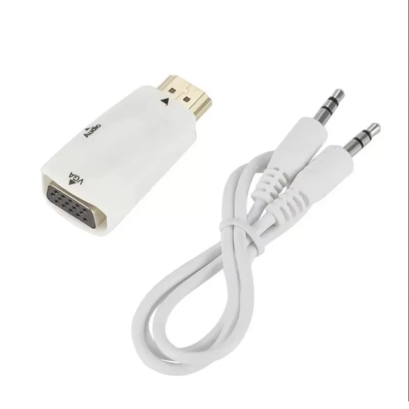 HDMI to VGA Adapter with 3.5mm Audio Cable – 1080P Converter