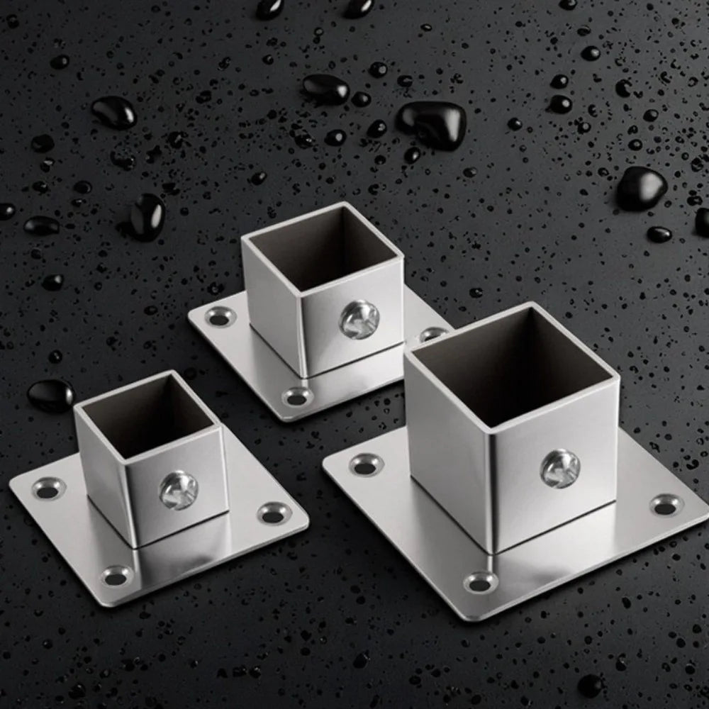 Stainless Steel Square Tube Connector – Rustproof Flange Base