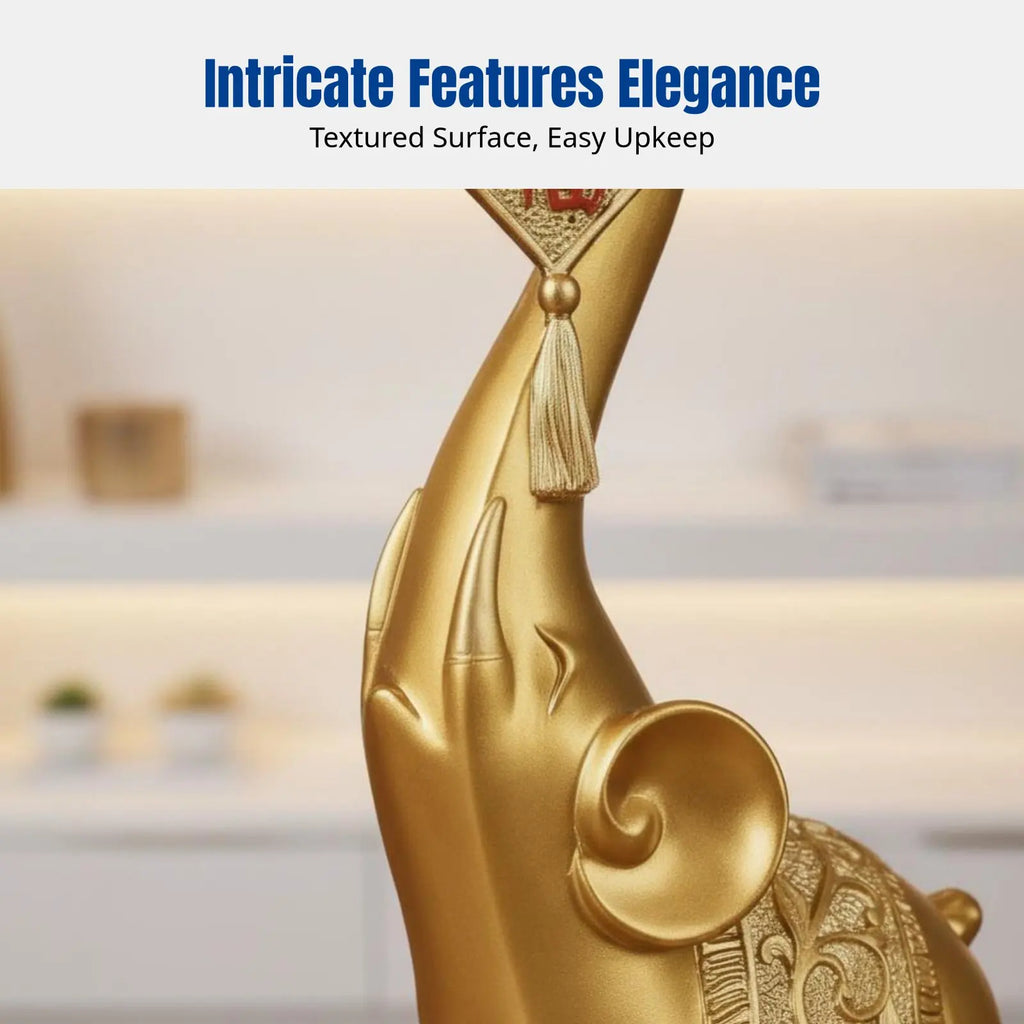 Modern Elephant Resin Figurine – Fortune & Blessing Home Decor