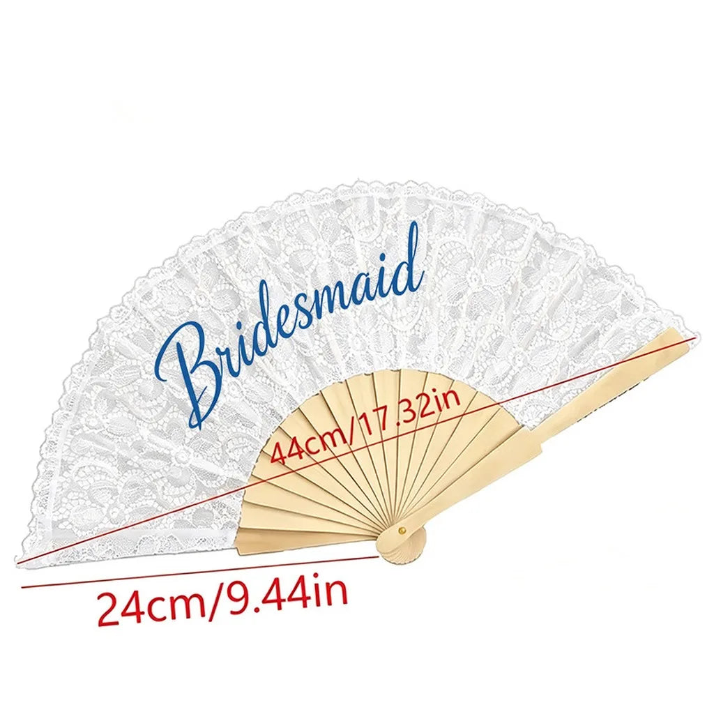 Wooden Lace Handheld Fan – Wedding & Bridal Shower Party