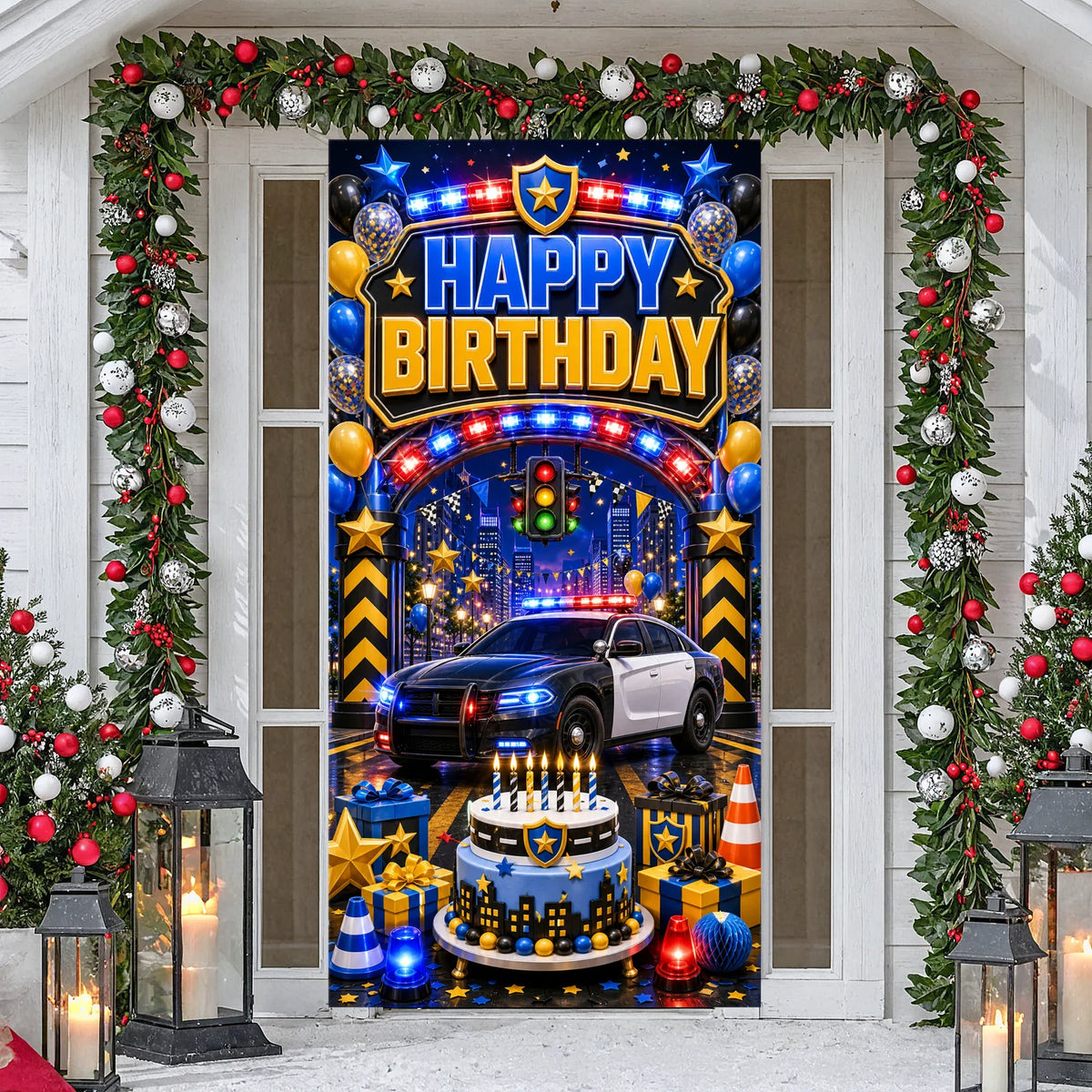 Cowboy Western Birthday Backdrop – Rustic Wooden Party Banner