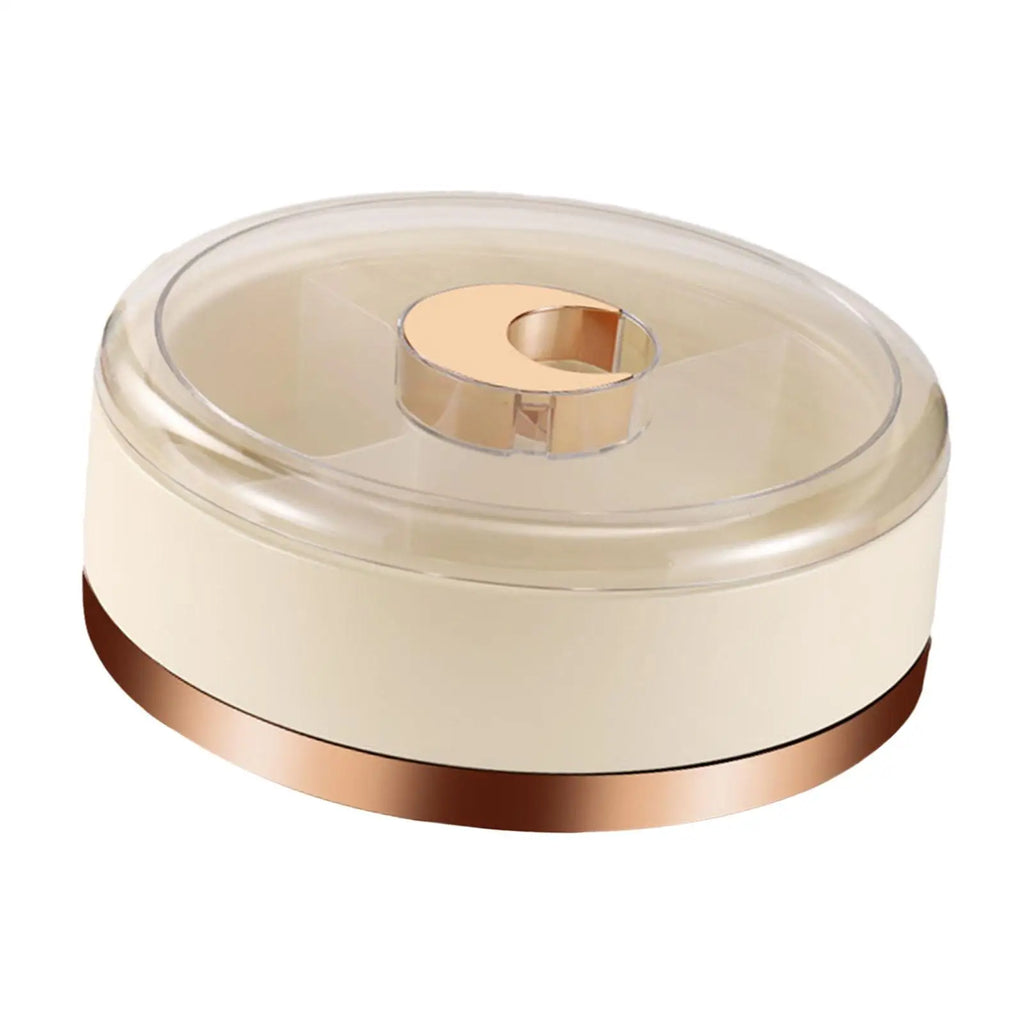Rotatable Divided Serving Tray with Lid – Snack & Party Platter
