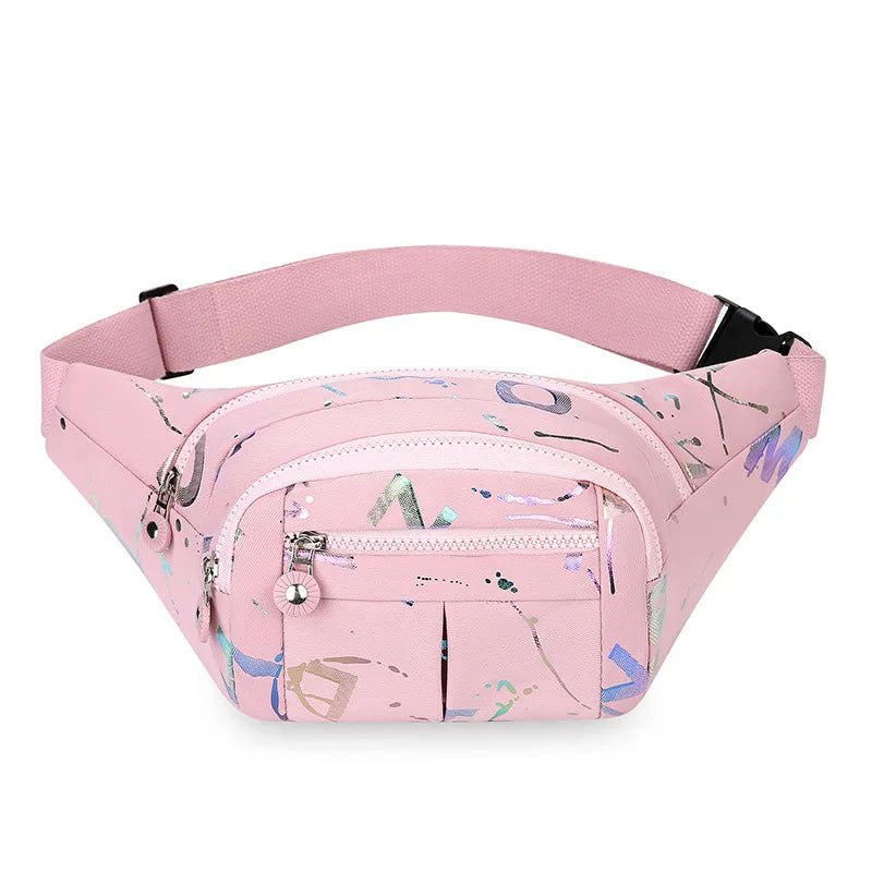 Women's Graffiti Print Multi-Pocket Crossbody Fanny Pack
