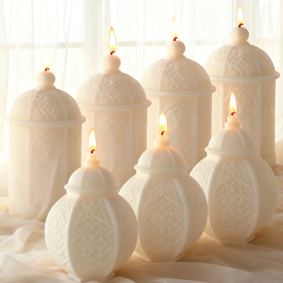 Lantern Silicone Mold – DIY Gypsum Diffuser Stone & Candle