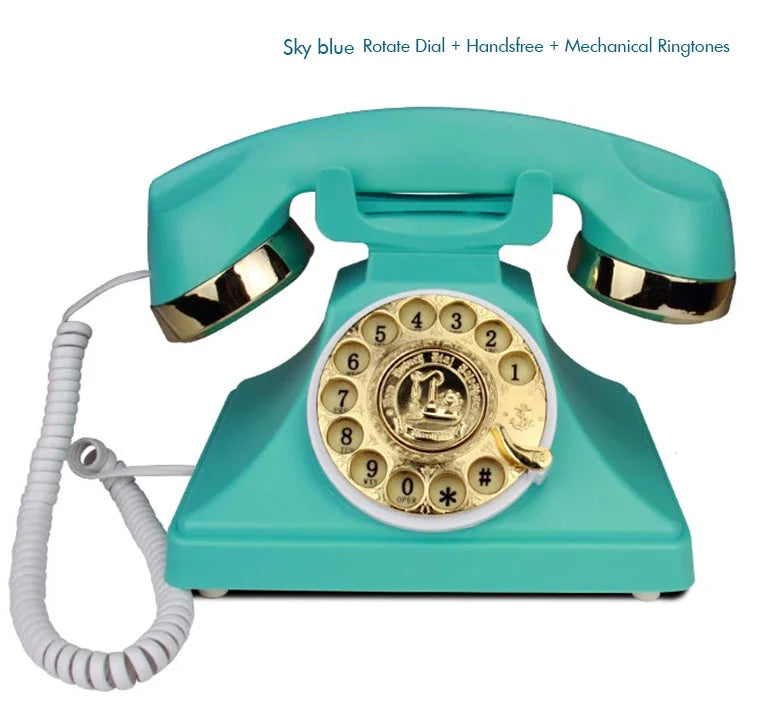 Retro Rotary Dial Telephone – Corded Landline with Caller ID