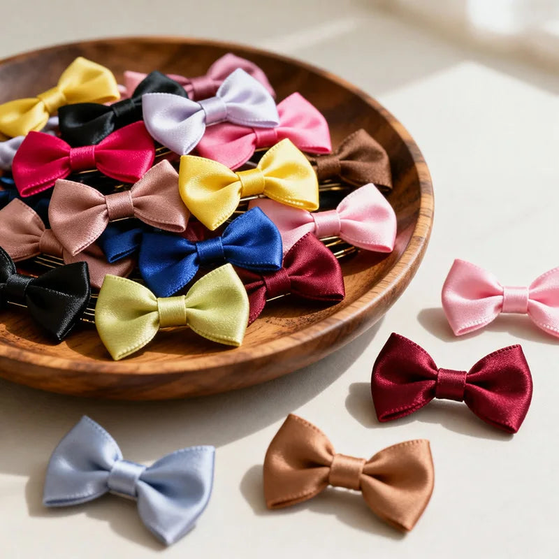 50-Piece Mini Satin Bow Ties – Hair, Gift & Craft Décor