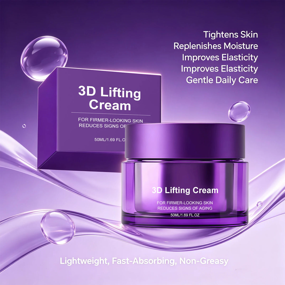 3D Lifting Face & Neck Firming Cream – Hydrating Moisturizer