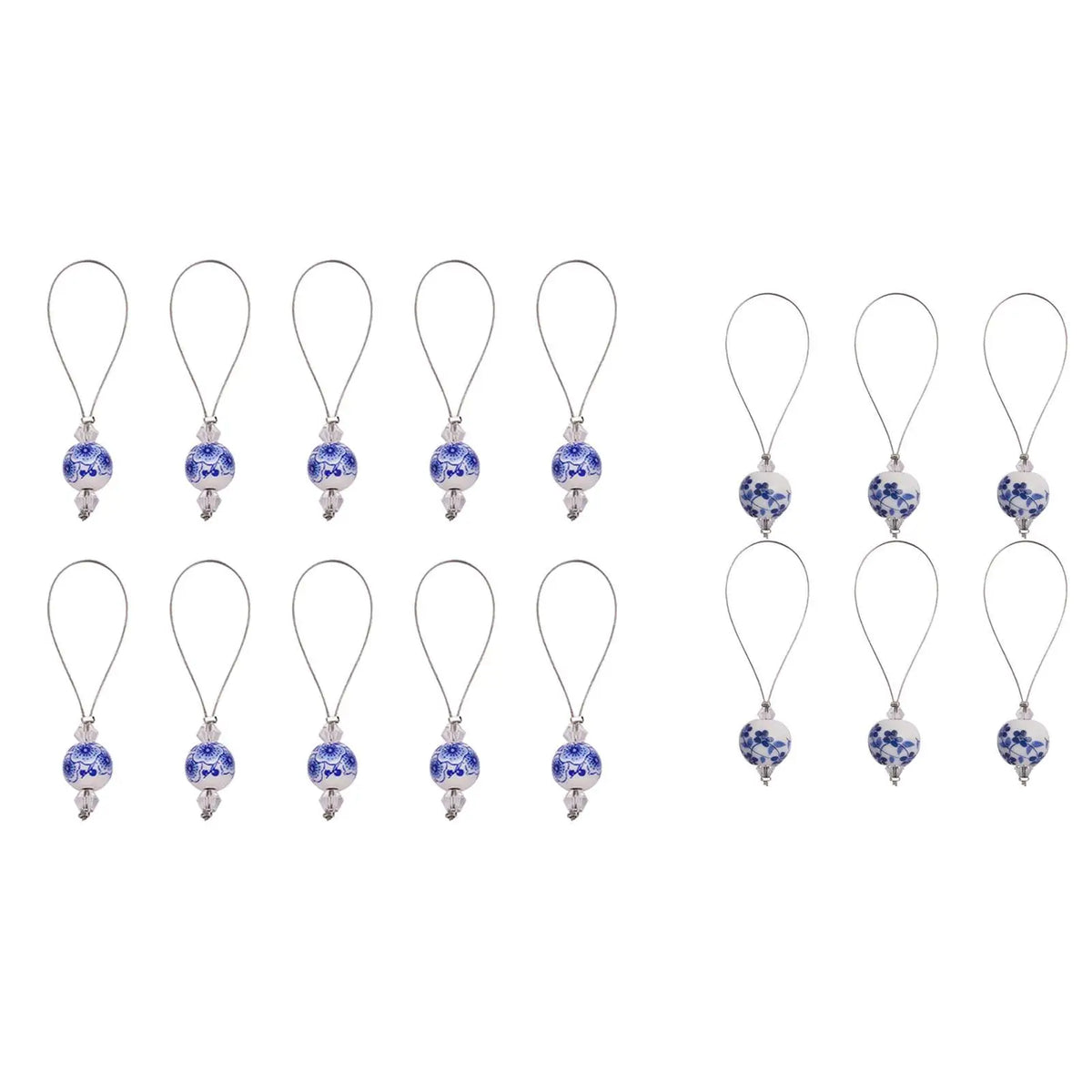 Blue & White Porcelain Knitting Stitch Markers – 6 or 10 Pc