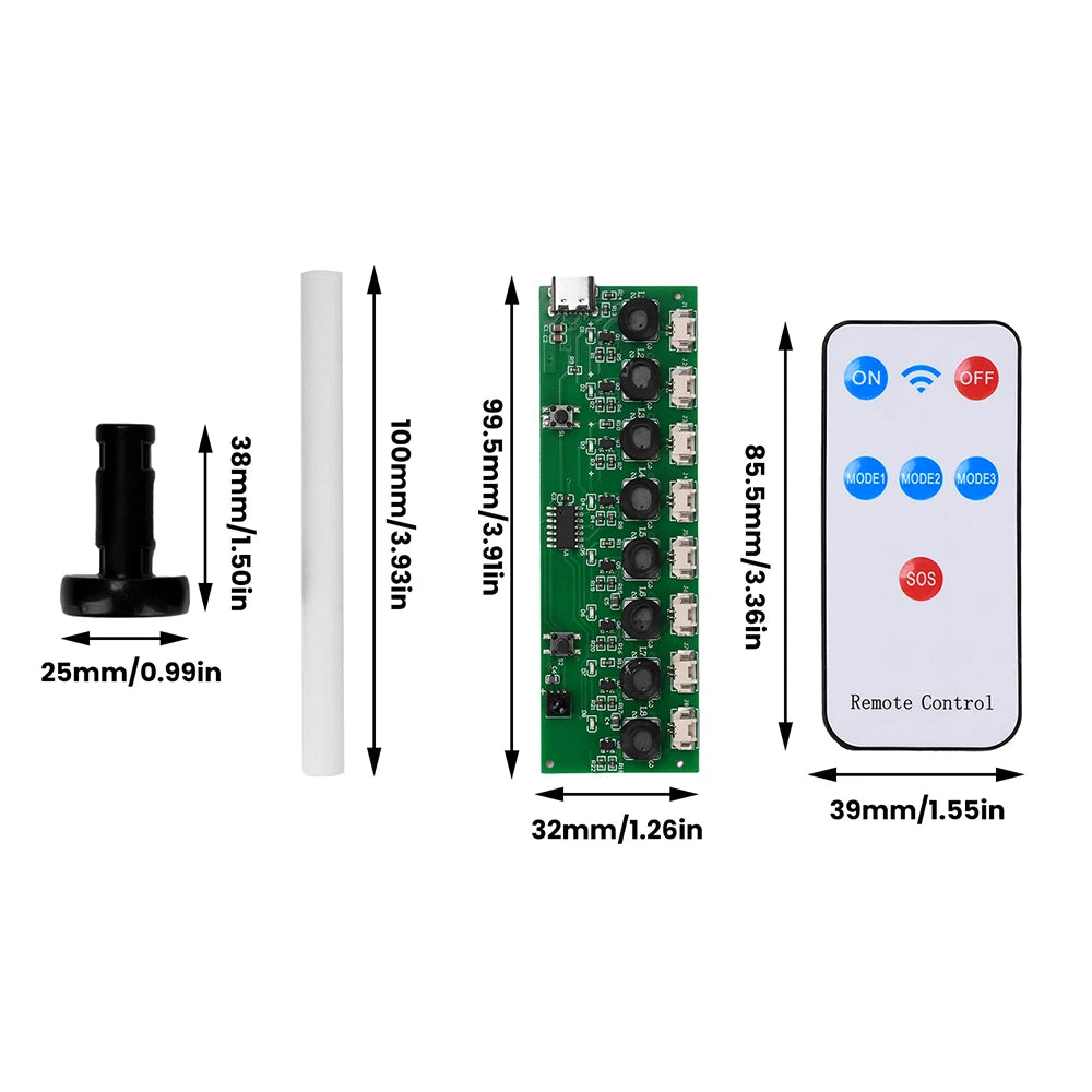 DC 5V 8-Nozzle Ultrasonic Humidifier DIY Module | Type-C