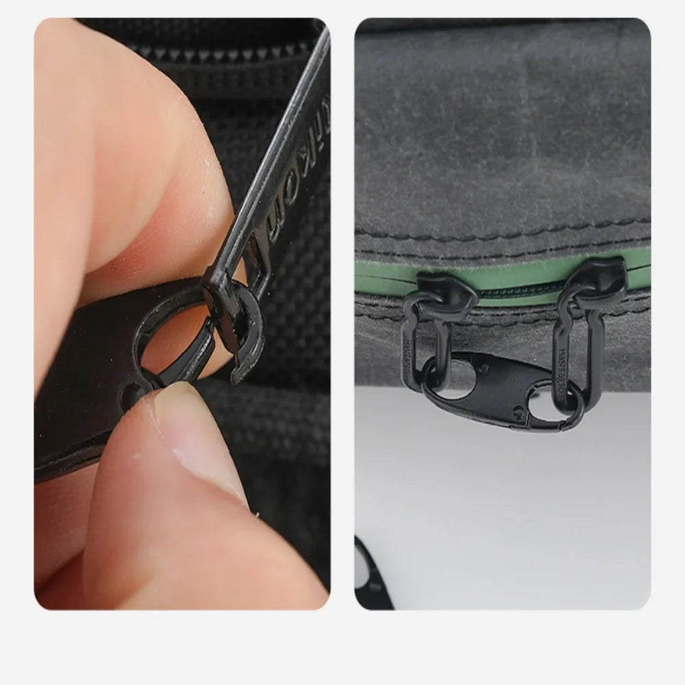 8-Pack Metal Zipper Lock Clips with Carabiner – Black & Silver