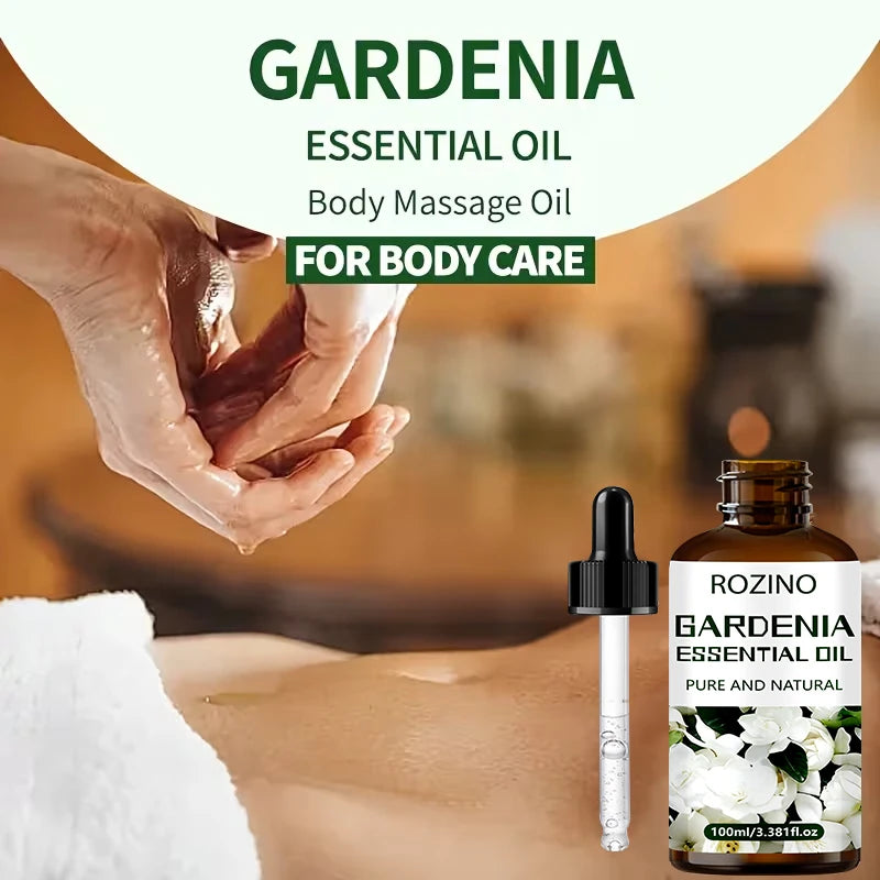 ROZINO Gardenia Essential Oil 3.38oz – Skin, Hair & Massage