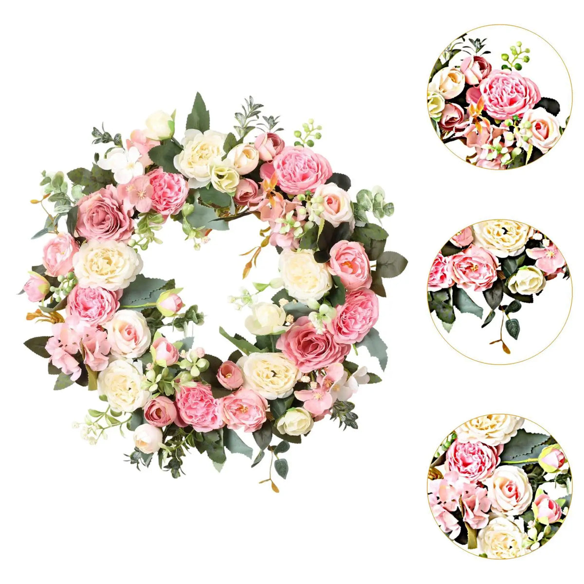 Spring Artificial Flower Wreath for Front Door | MagiDeal