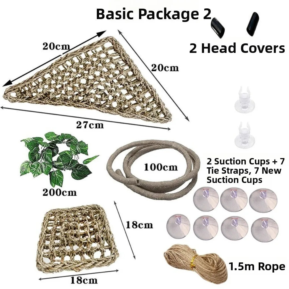 Rattan Reptile Vine Set with Suction Cups | Terrarium Decor