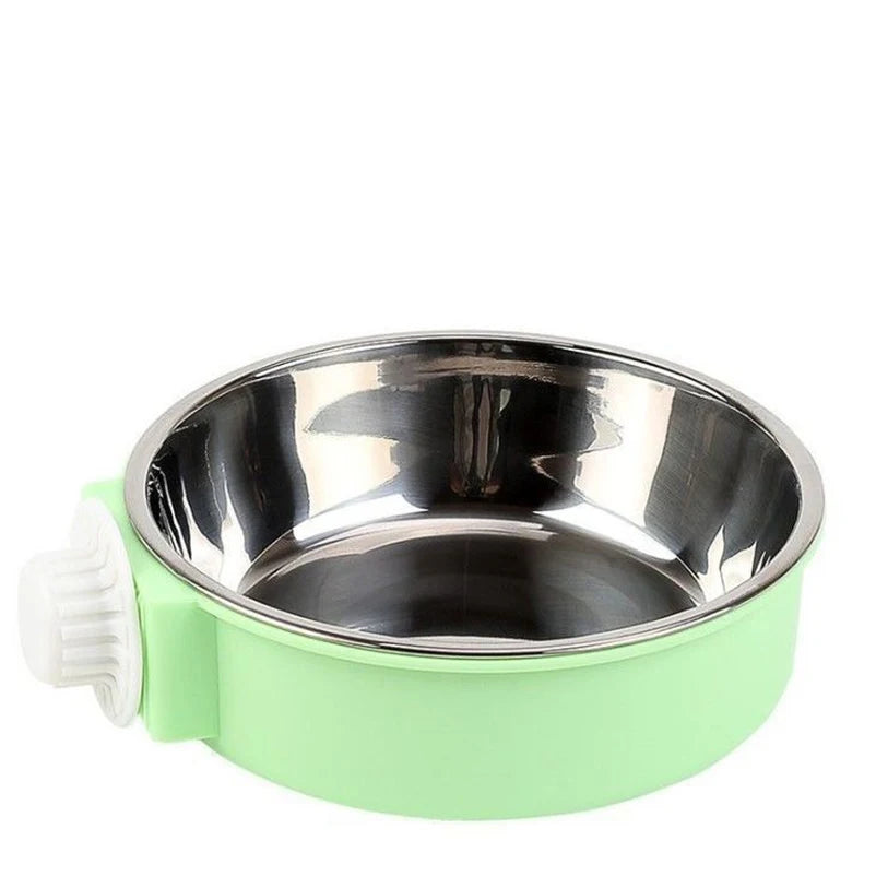 Stainless Steel Hanging Pet Bowl – Cage-Mount Dog & Cat Feeder