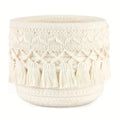 Cotton Rope Tassel Desktop Storage Basket | Woven Organizer