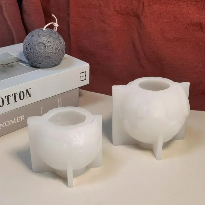 3D Earth Moon Silicone Mold – DIY Candle, Resin & Soap Cast